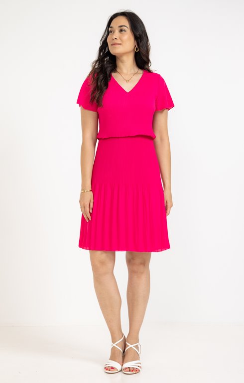 Robe plissée unie