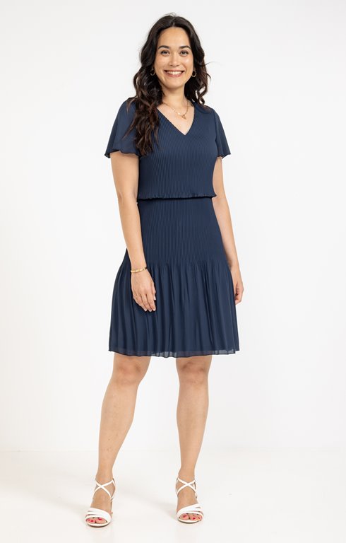 Robe plissée unie