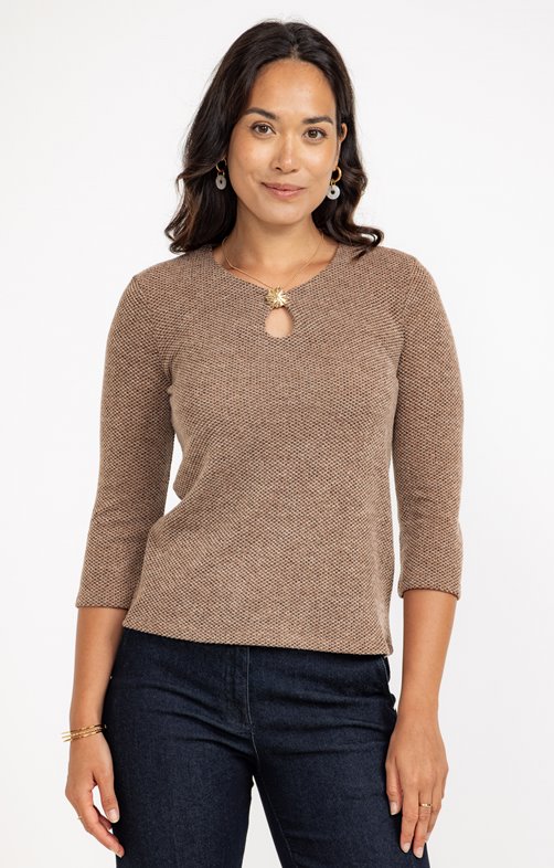 Pull matière fantaisie