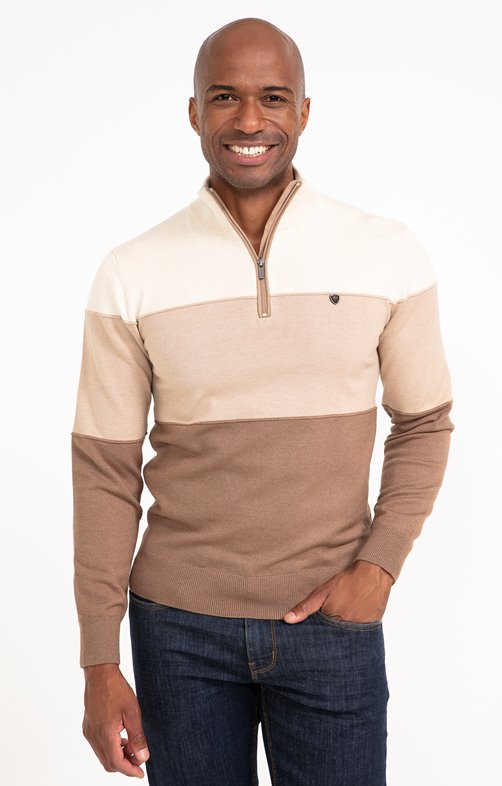 Pull col montant rayé Trio
