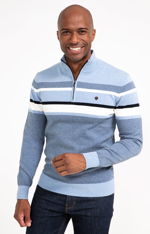 Pull col montant rayé Ocean
