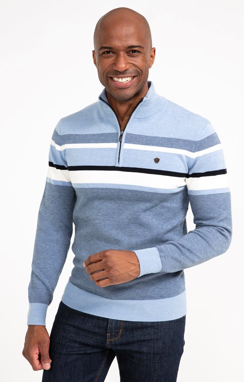 Pull col montant rayé Ocean