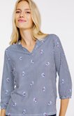Tee-shirt rayé et imprimé fleurs
