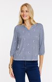 Tee-shirt rayé et imprimé fleurs