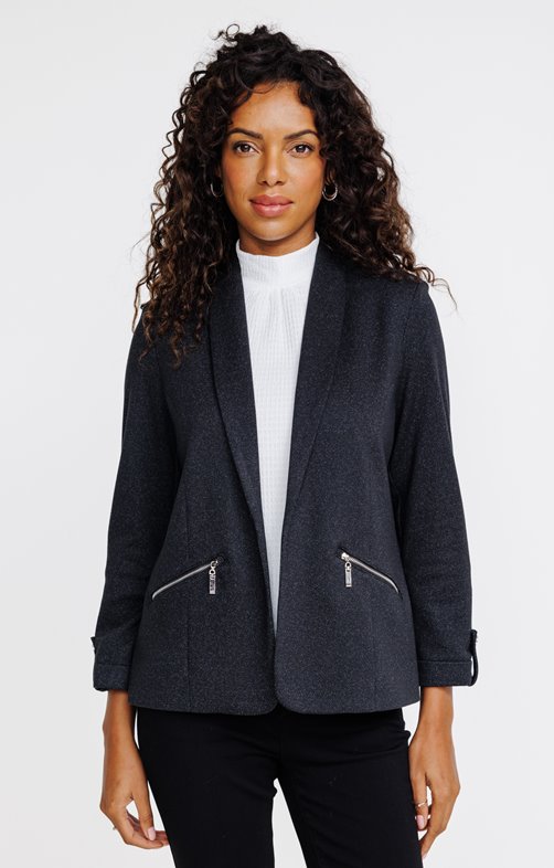 Veste en maille chîné
