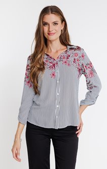 Chemise rayée imprimée