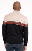 Pull col rond rayé Brique