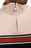 Pull col rond rayé Brique