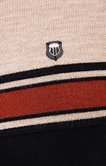 Pull col rond rayé Brique