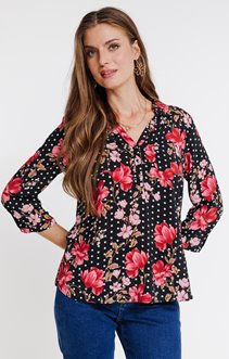Tunique à pois et fleurs