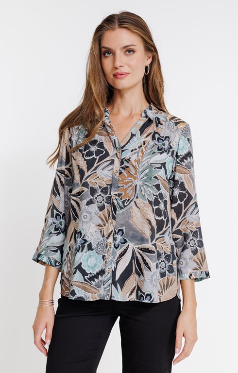 Chemise imprimée feuillage