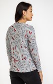 TEE-SHIRT IMPRIME FLEURS, COL ROND