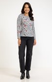 TEE-SHIRT IMPRIME FLEURS, COL ROND