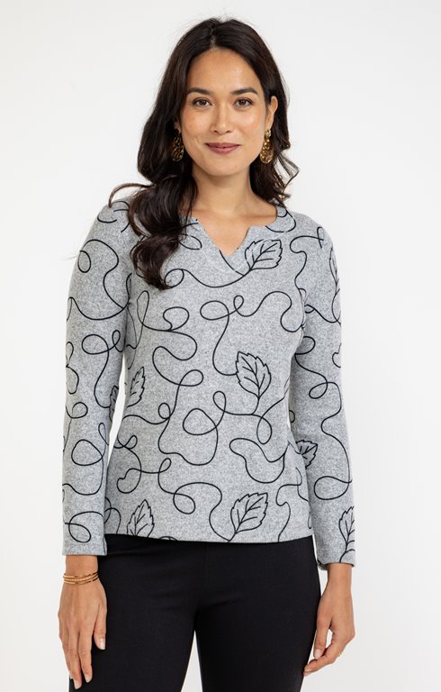 TEE-SHIRT IMPRIME FEUILLES