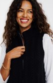 Cardigan sans manches détail torsadés