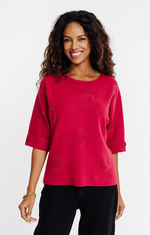 Pull détails strass
