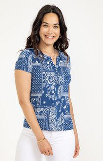 Tshirt manche courte col mao