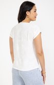 Tee-shirt uni brodé manches courtes