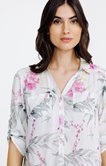 Chemise imprimé fleur et papillon