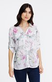 Chemise imprimé fleur et papillon