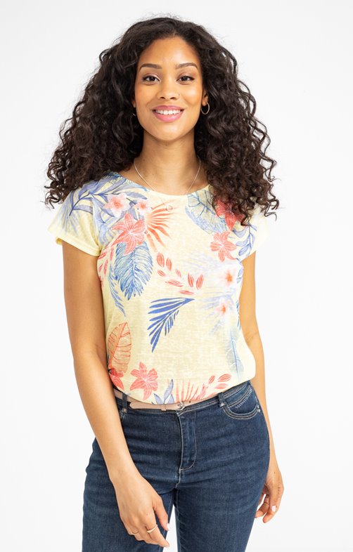Tee-shirt col rond imprimé floral
