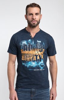 Tee-shirt effet chiné avec imprimé ville