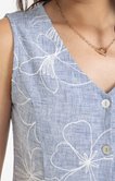 Robe sans manches uni brodée