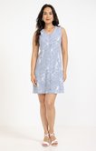 Robe sans manches uni brodée