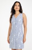 Robe sans manches uni brodée