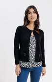 Cardigan col rond tricotage fantaisie