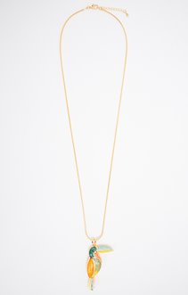 SAUTOIR PENDENTIF ARGENT AVEC TOUCAN