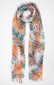 GRAND FOULARD IMPRIMÉ PLUMES