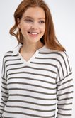 Pull col polo rayé all-over 