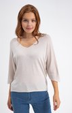 Pull col v maille brillante