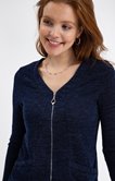 Cardigan col v zippé