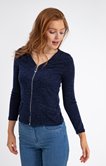 Cardigan col v zippé