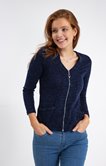 Cardigan col v zippé