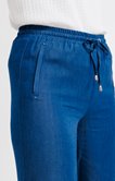 Pantalon fluide en viscose look denim