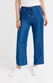 Pantalon fluide en viscose look denim