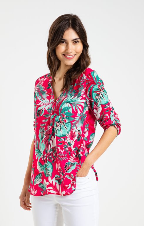 Blouse col mao avec strass