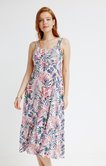 Robe longue en maille imprimé floral 