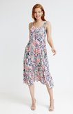 Robe longue en maille imprimé floral 