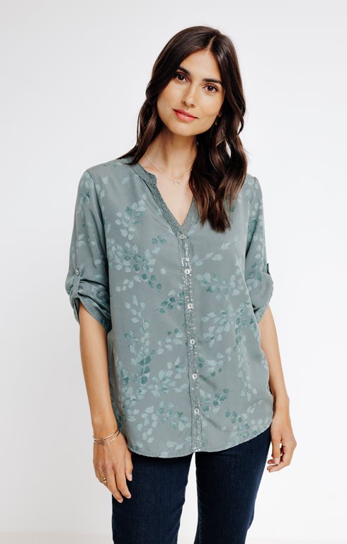 Chemise imprimée avec sequins 