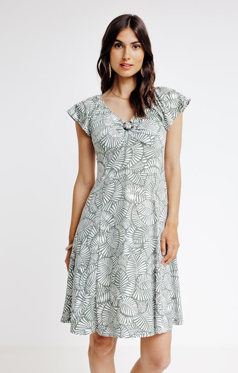 Robe en maille col v 