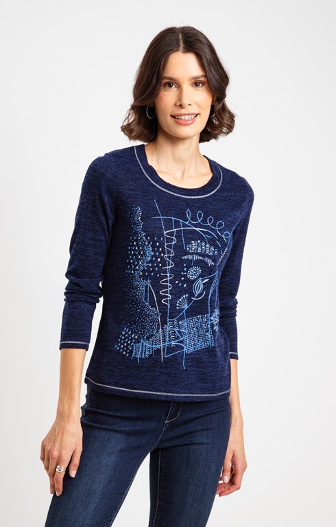Tee-shirt hiver imprimé abstrait