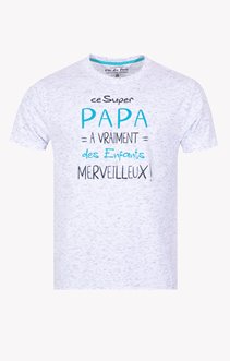 Tee-shirt super papa enfants merveilleux