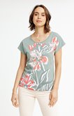 Tee-shirt imprimé placé grosse fleur