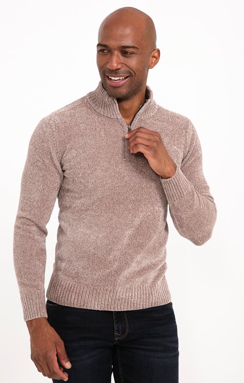 Pull col montant chenille