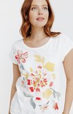 Tee-shirt imprimé placé fleurs