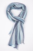 Echarpe fine rayée lagon